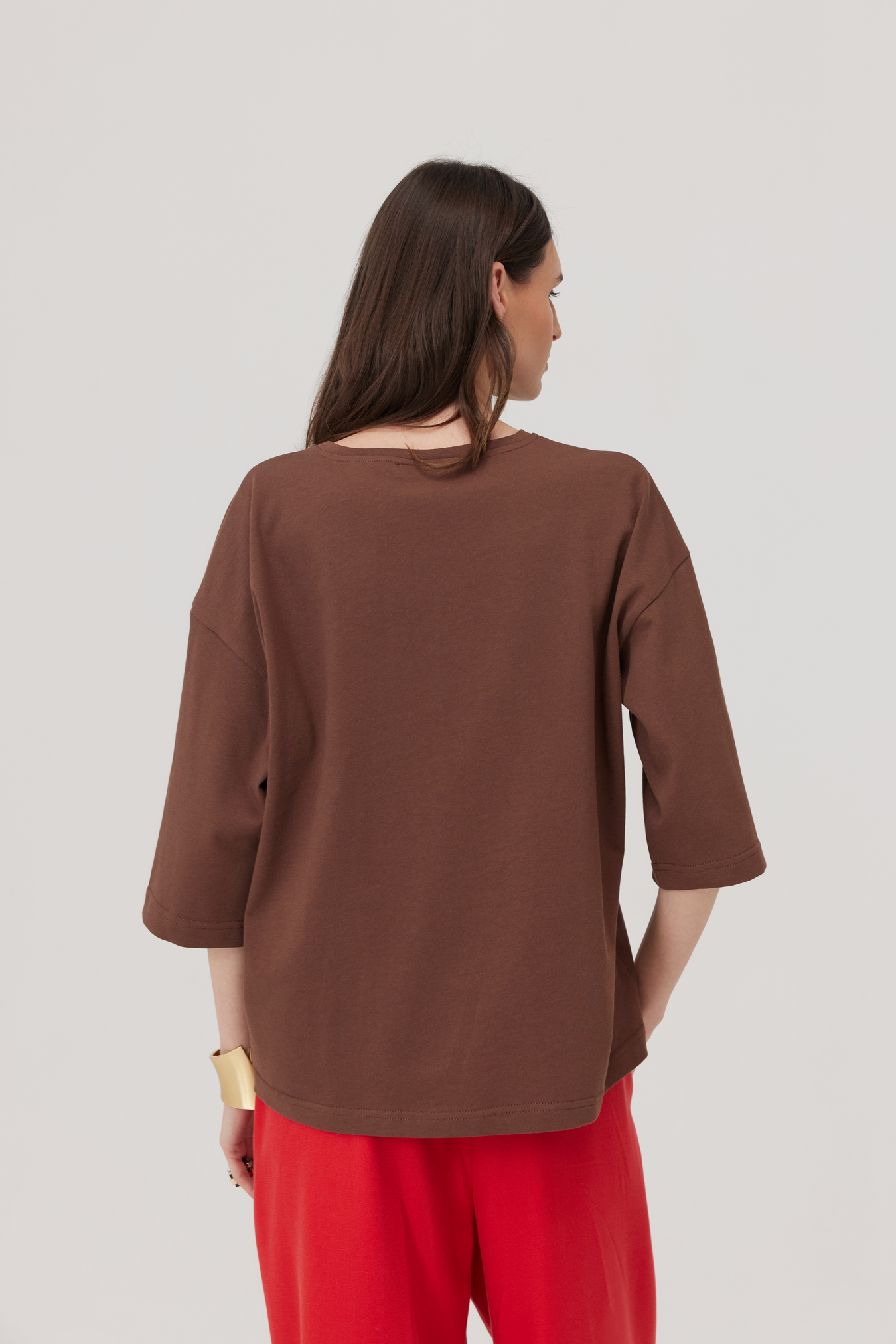 Malm Brown Cotton T-Shirt