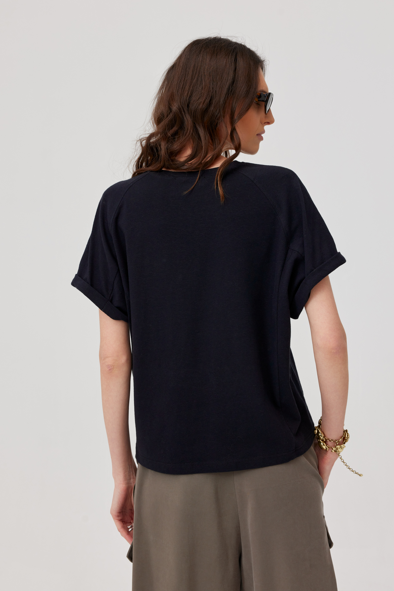 Foster Black Linen T-Shirt