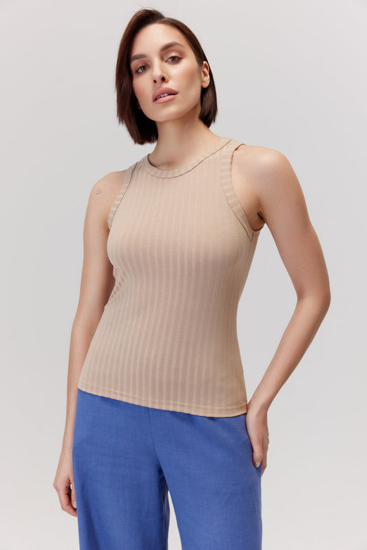 Basic Boxer Top Beige