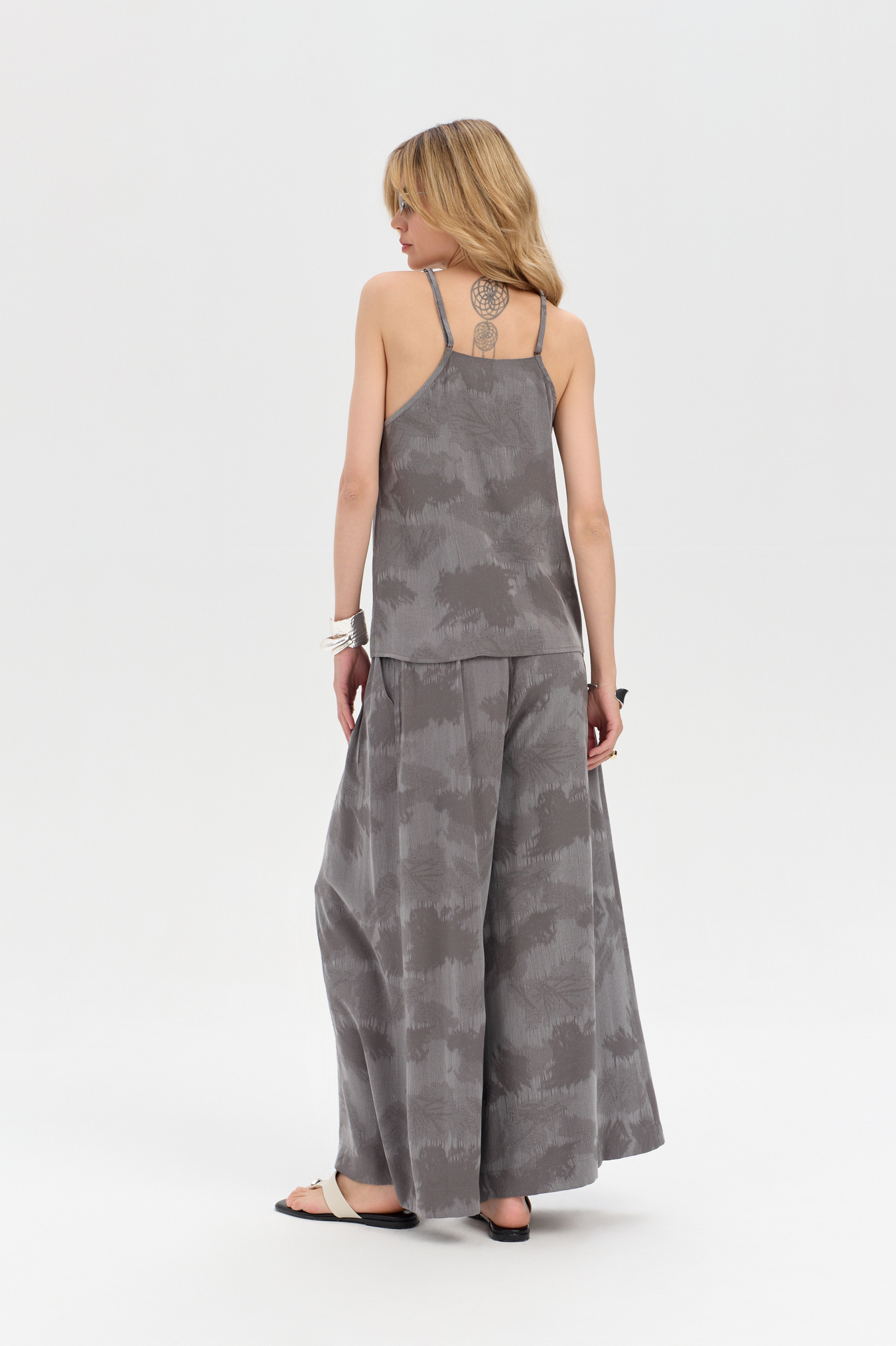 Flam Palazzo Trousers Grey