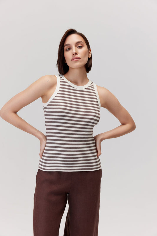 Neso Top With Brown Stripes