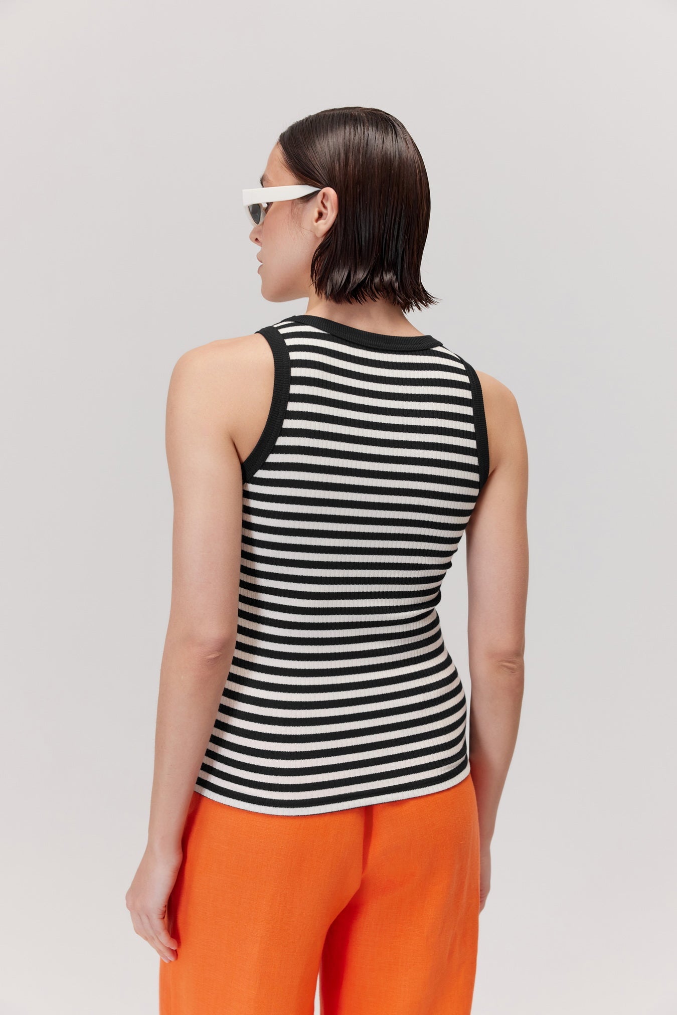 Neso Top With Navy Blue Stripes