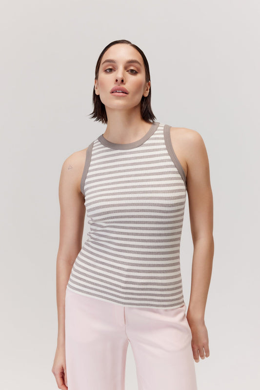 Neso Top Gray Stripes