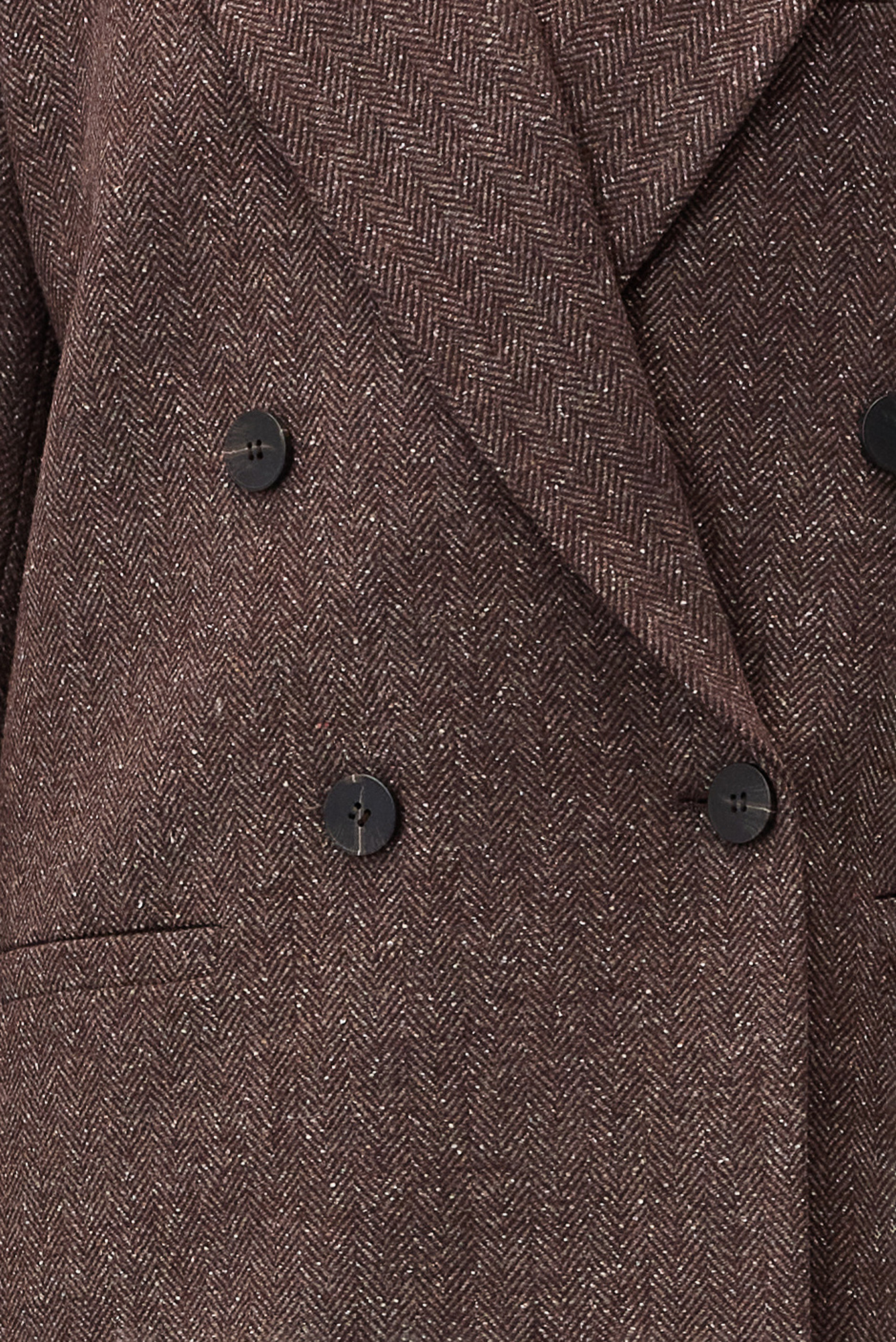 Carter Double-Breasted Herringbone Brown Jacket