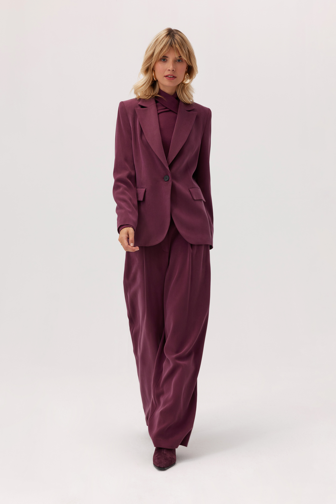 Hayden Burgundy Lyocell Jacket