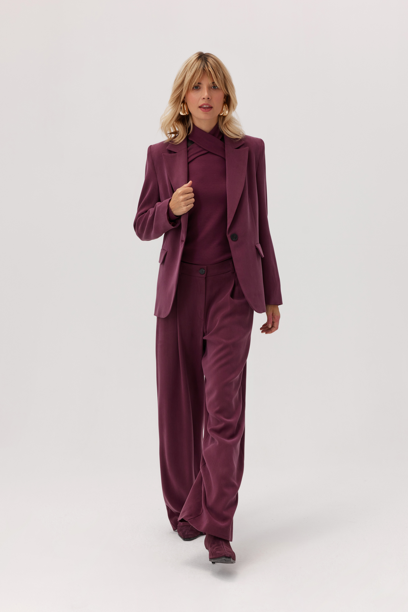 Hayden Burgundy Lyocell Jacket