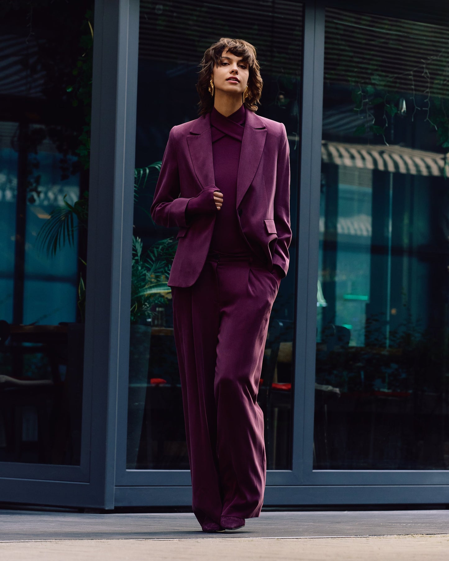 Hayden Burgundy Lyocell Trousers