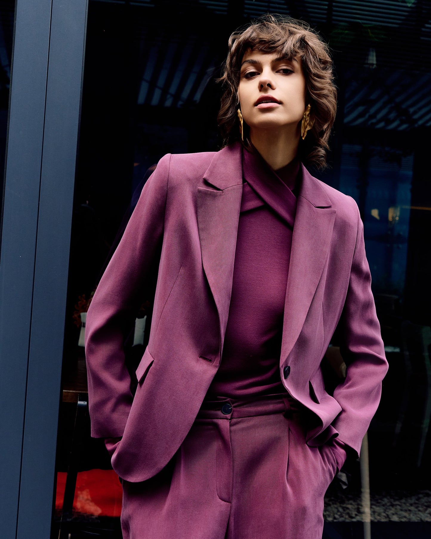 Hayden Burgundy Lyocell Jacket